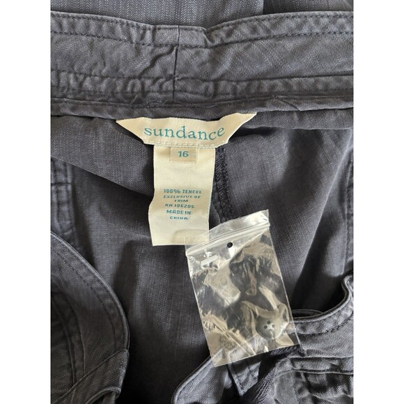 Sundance Cargo Pants XXL Sz 16 Blue Pockets Bohemian Summer‎ Coastal Lightweight - Picture 2 of 5